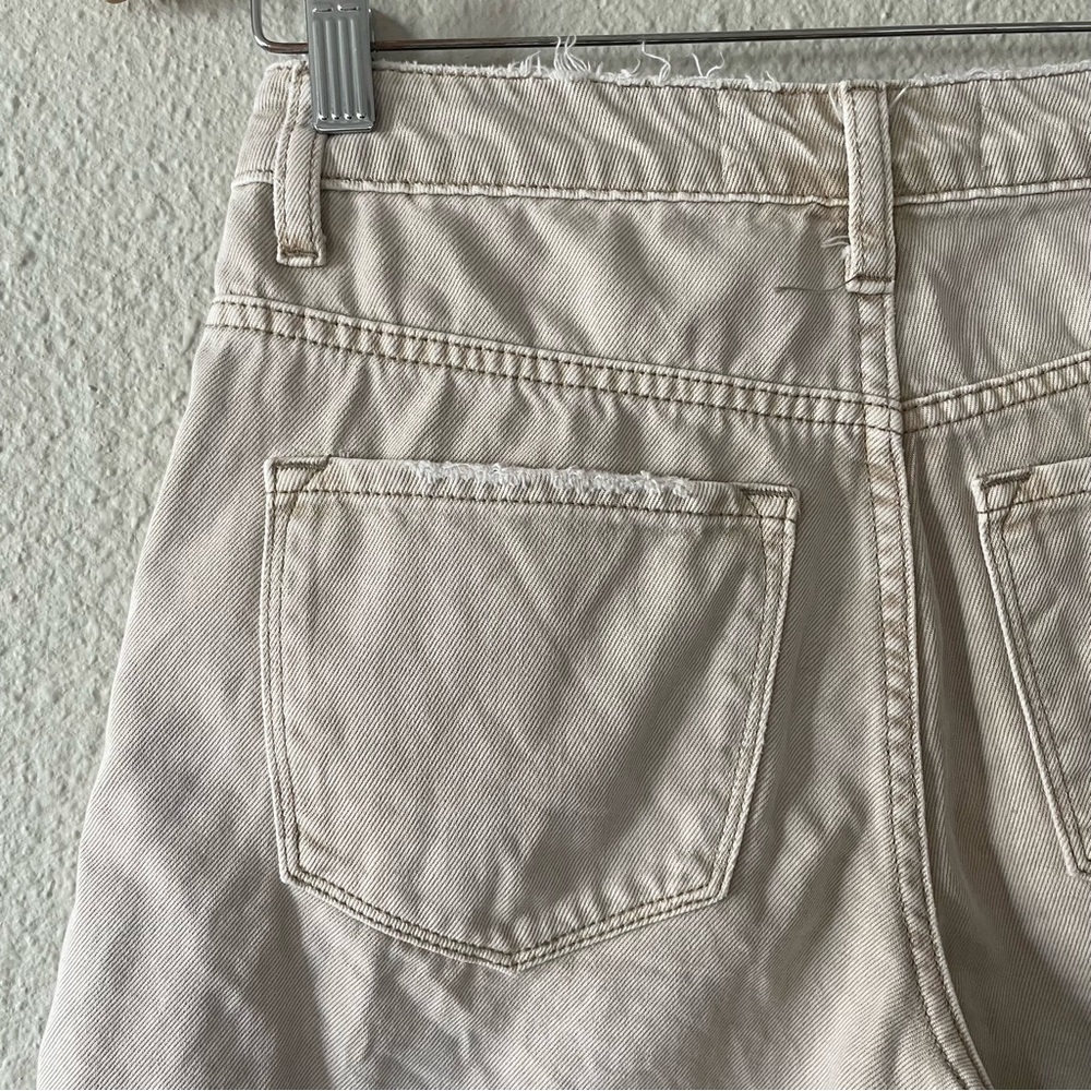 Bridge by GLY Mom Cuffed Shorts Womens 24 Tan Mid Rise Distressed Khaki Boho - Picture 10 of 15